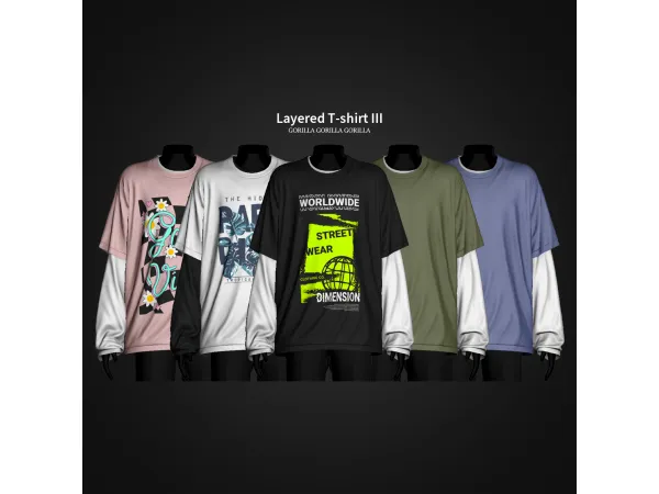 Alpha Layered T shirt III by gorillax3 - The Sims 4 Custom Content