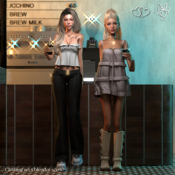 Alpha BLOSSOM PRINCESS CLOTHING SET by simsfinds - The Sims 4 custom content