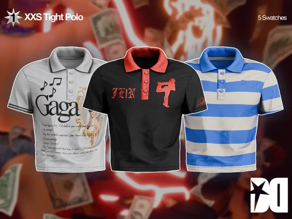 Alpha XXS Tight Polo - The Sims 4 Custom Content