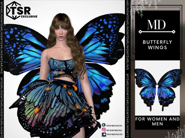 Alpha butterfly wings ADULT by Mydarling20 - The Sims 4 custom content