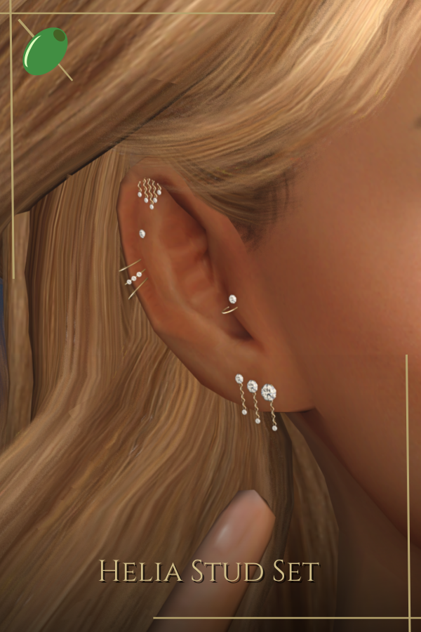Alpha Helia Stud Set by pitted0live - The Sims 4 Custom Content