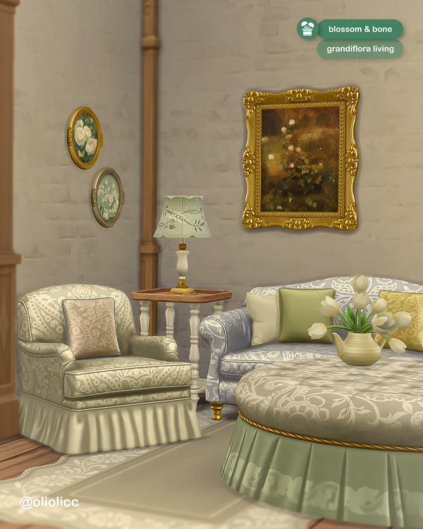 Maxis Match Blossom Bone Grandiflora Living by simsfinds - The Sims 4 Custom Content