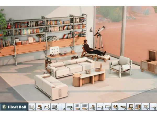 Maxis Match Silent Hall Part1 by buildo_cc - The Sims 4 custom content