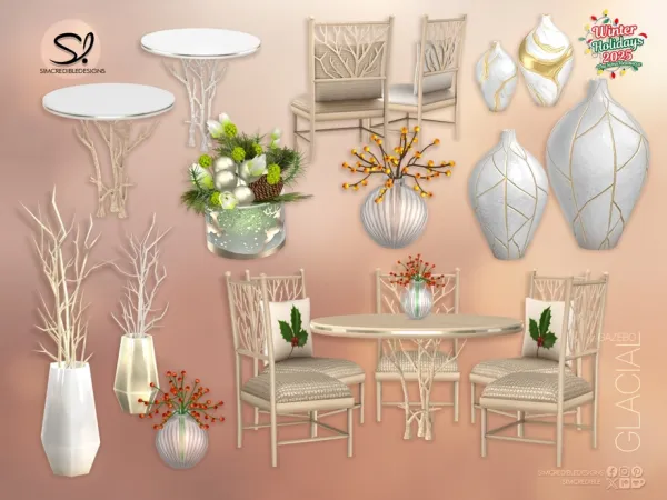 Alpha Glacial Gazebo Dining Area - The Sims 4 Custom Content