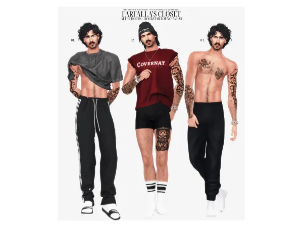 Alpha u201cAFTER HOURS ROCKSTAR LOUNGEWEARu201d by farfallasims - The Sims 4 Custom Content