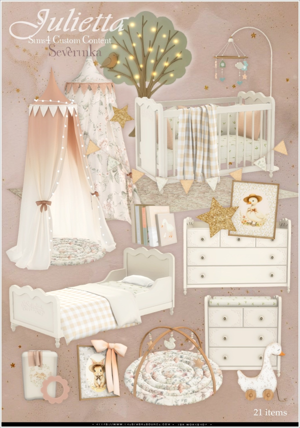 Mix Julietta nursery Pt1 by thesimsresource - The Sims 4 Custom Content