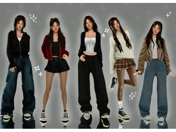 Mix Piper's everyday outfits lookbook by wish sims - The Sims 4 Custom Content