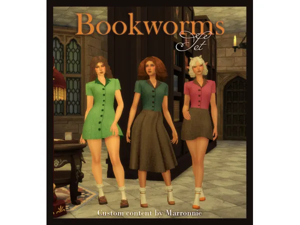 Maxis Match Bookworms Set - The Sims 4 Custom Content