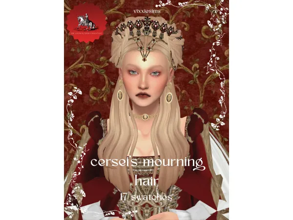 Maxis Match cersei's mourning hair by vixxiesimss - The Sims 4 Custom Content