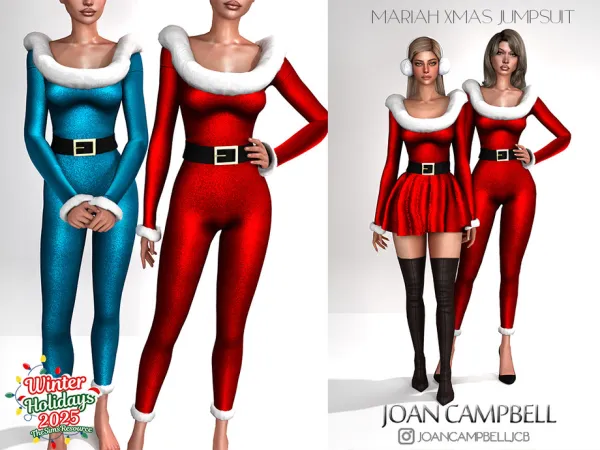 Alpha MARIAH XMAS JUMPSUIT by Joan_Campbell_Beauty_ - The Sims 4 Custom Content