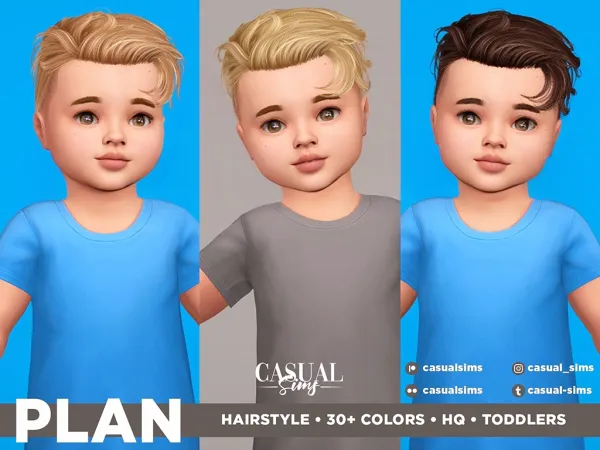 Alpha Plan Hairstyle Toddlers - The Sims 4 Custom Content