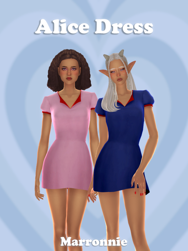 Maxis Match Alice Dress by marronnie - The Sims 4 Custom Content