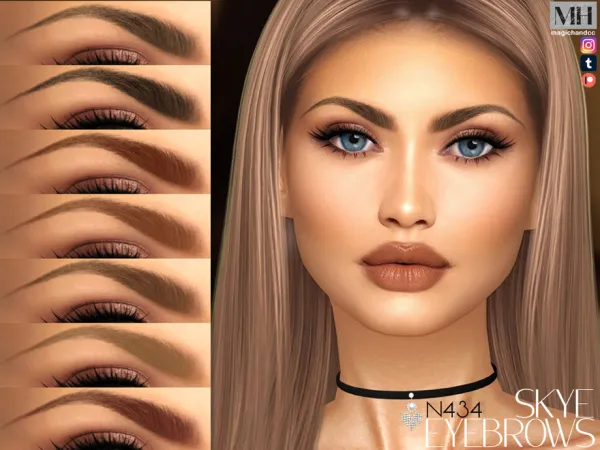 Alpha Skye Eyebrows N434 - The Sims 4 Custom Content