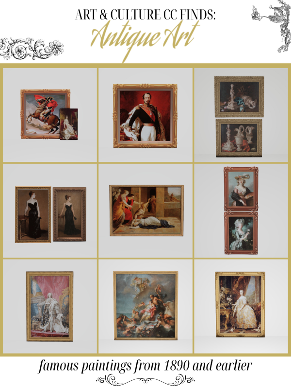 Mix Antique Art by simsfinds - The Sims 4 Custom Content