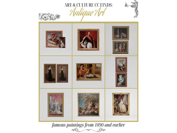 Mix Antique Art by eclipsesarah - The Sims 4 Custom Content
