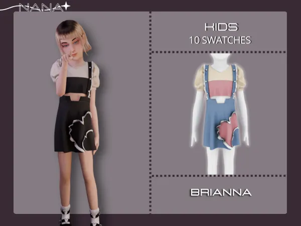 Maxis Match 7NANA (Brianna) Suspender Skirt Set - The Sims 4 Custom Content