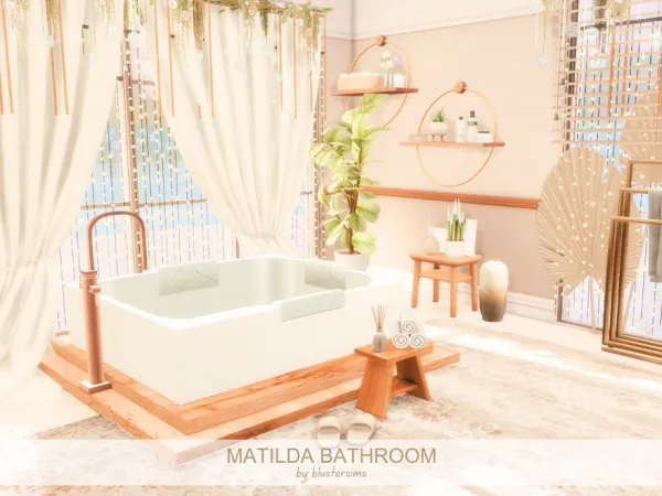 Mix Matilda Bathroom by BlusterSims - The Sims 4 Custom Content