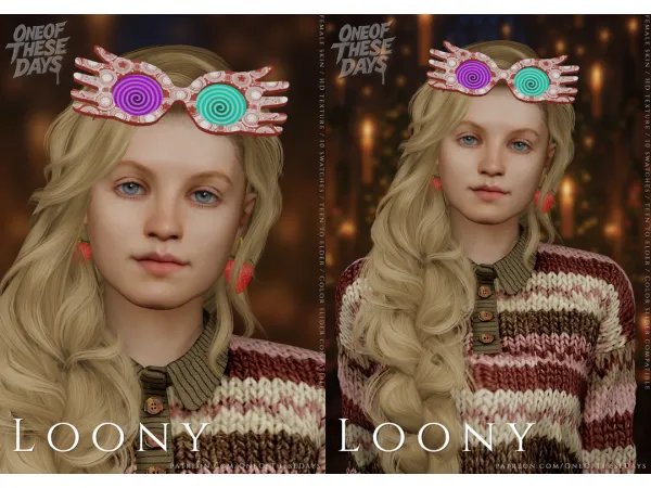 Alpha Loony (Evanna Lynch) SKIN SKINOVERLAY tray files GIFT - The Sims 4 Custom Content