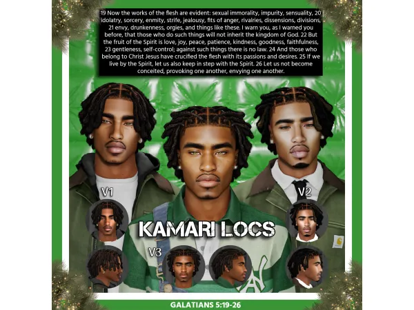 Alpha KAMARI LOCS by khadijah551 - The Sims 4 Custom Content