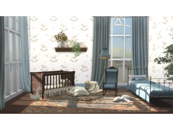 Mix Christmas Past Nursery Wallpaper - The Sims 4 Custom Content