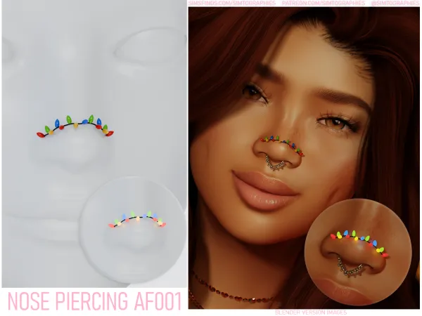 Alpha Nose Piercing AF001 - The Sims 4 Custom Content