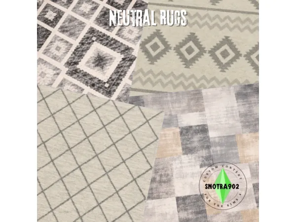 Mix Neutral Rugs by Snotra902 - The Sims 4 Custom Content