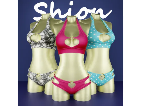 Alpha Shion Nadia Sweetheart Cut Bikini Set - The Sims 4 Custom Content