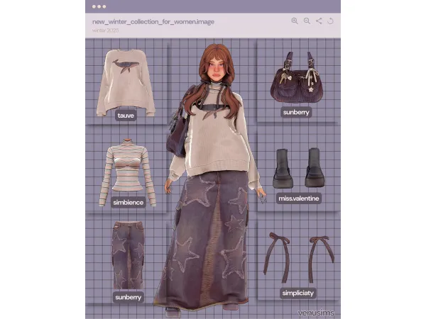 Mix winter lookbook by venvsims - The Sims 4 Custom Content