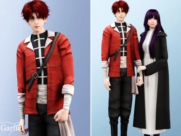 Alpha Adult Stark Layered warrior inspired fantasy outfit by Garfiel - The Sims 4 Custom Content