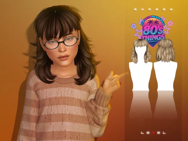 Alpha Shaggy child hairstyle - The Sims 4 Custom Content