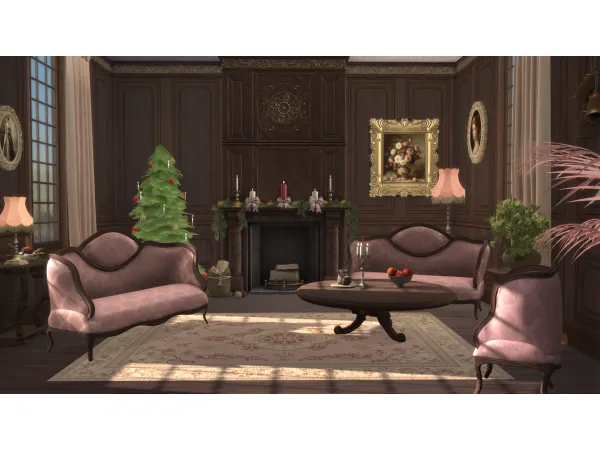Maxis Match Christmas Past Wood Panel - The Sims 4 Custom Content