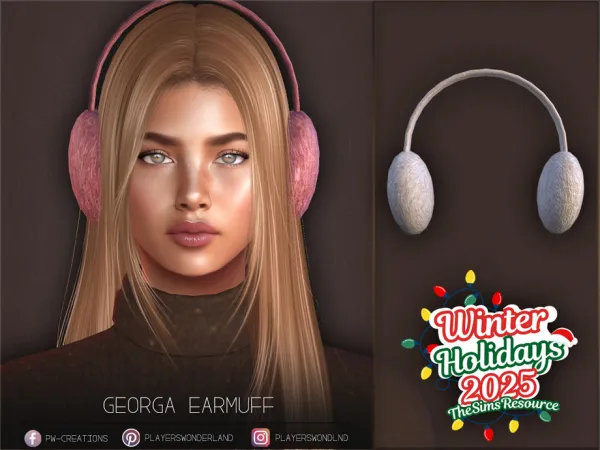 Alpha Georga Earmuff by PlayersWonderland - The Sims 4 Custom Content