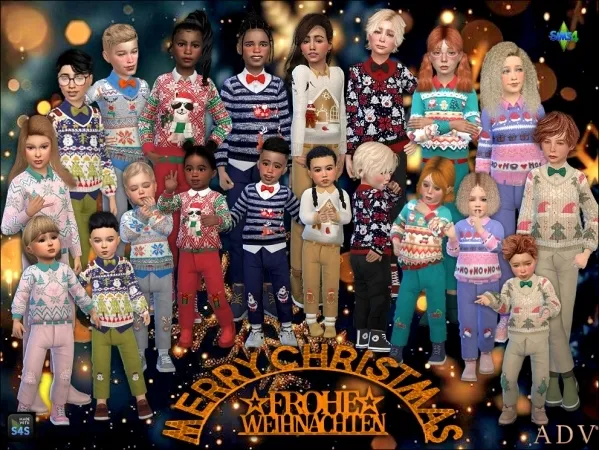 Maxis Match Christmas sweaters and pants - The Sims 4 Custom Content