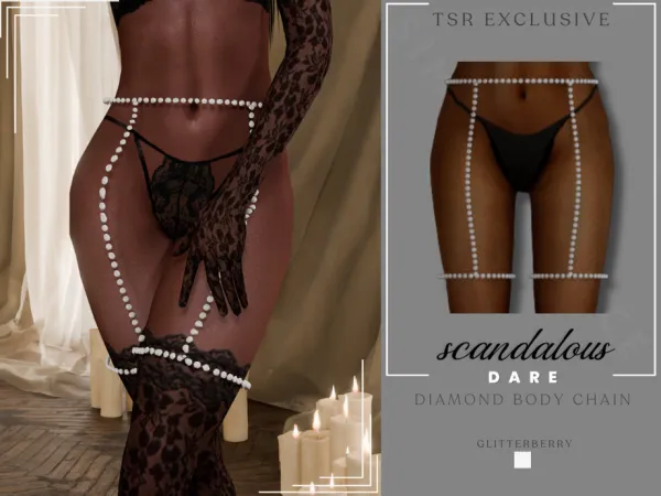 Scandalous Dare- Diamond Leg Chains by Glitterberryfly
