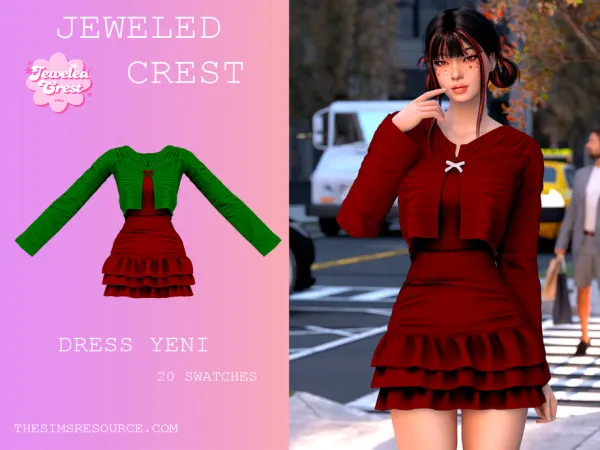 Alpha (JC)DressYeni by JeweledCrest - The Sims 4 Custom Content