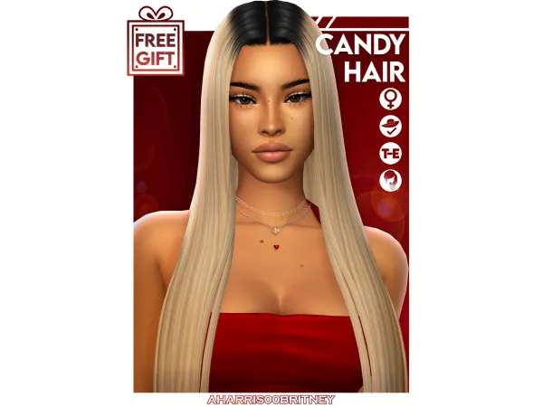 Maxis Match Candy Hair Free Gift by aharris00britney - The Sims 4 Custom Content