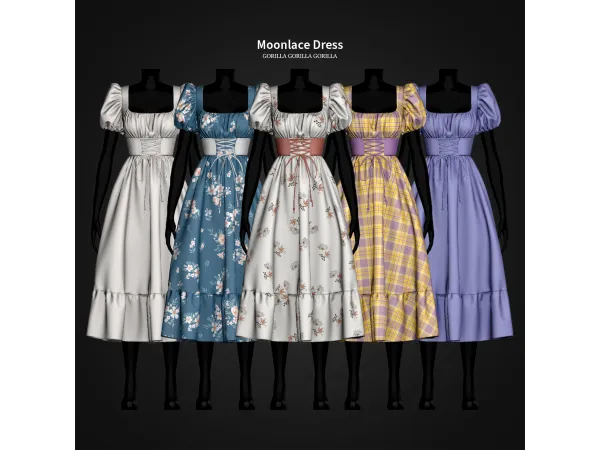 Alpha Moonlace Dress by gorillax3 - The Sims 4 Custom Content