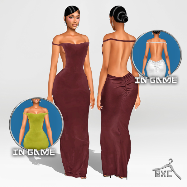 Alpha HOT BACKLESS DRESS by simsfinds - The Sims 4 custom content