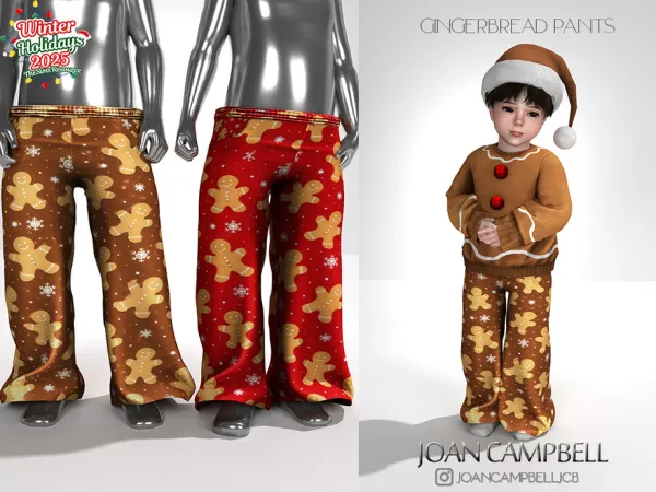 Alpha GINGERBREAD PANTS (TODDLER VERSION) by Joan_Campbell_Beauty_ - The Sims 4 Custom Content