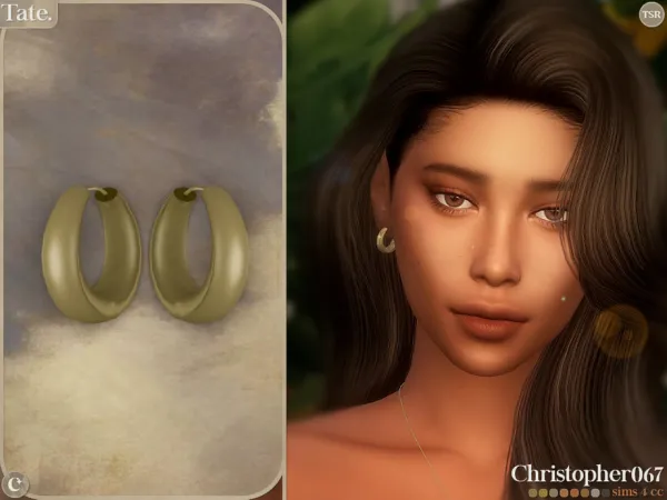 Mix Tate Earrings Christopher067 - The Sims 4 Custom Content