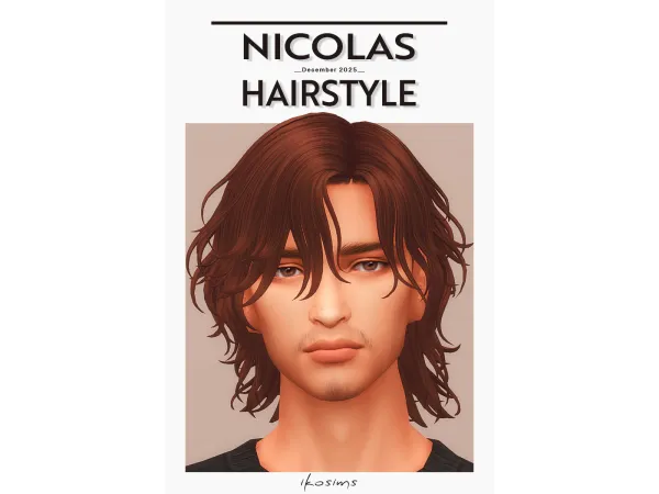 Maxis Match Nicolas hair by ikosims - The Sims 4 Custom Content