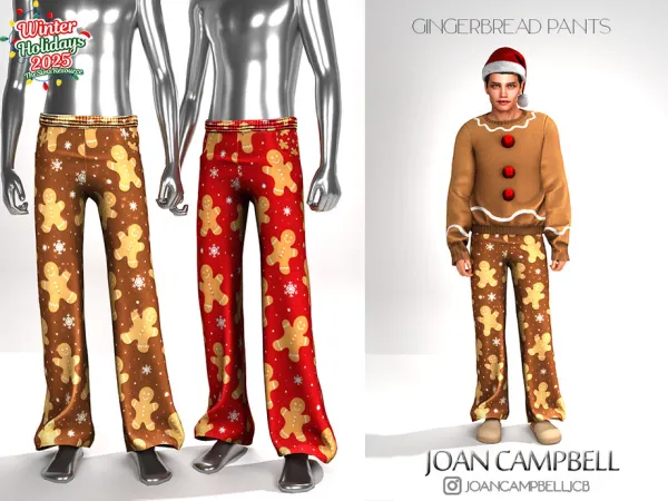 Alpha GINGERBREAD PANTS by Joan_Campbell_Beauty_ - The Sims 4 Custom Content
