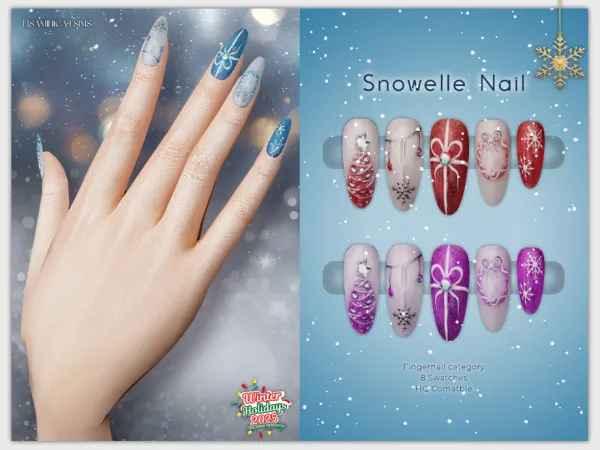 Alpha LMCS Snowelle Nail by Lisaminicatsims - The Sims 4 Custom Content