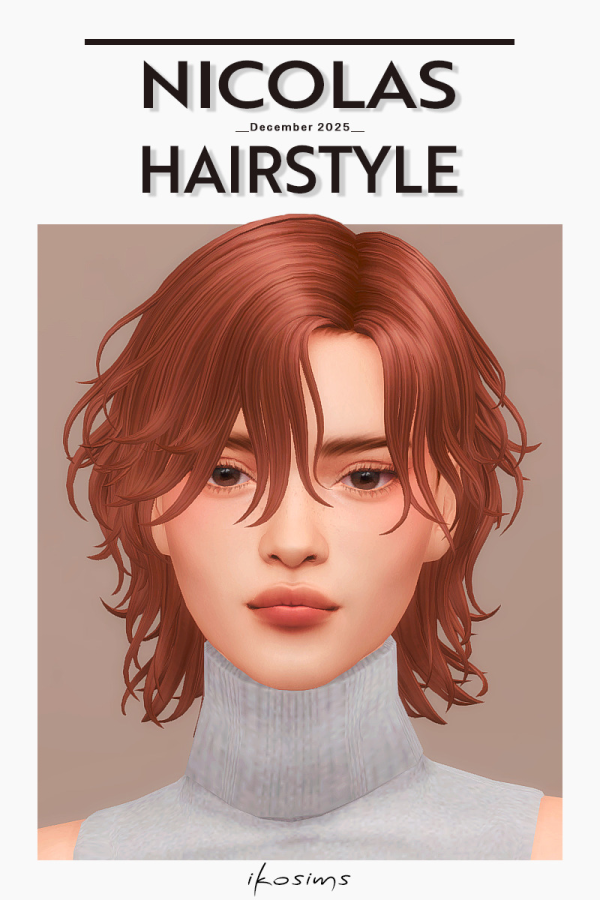 Maxis Match Nicolas hair by simsfinds - The Sims 4 Custom Content