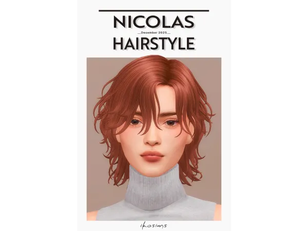 Maxis Match Nicolas hair by ikosims - The Sims 4 Custom Content