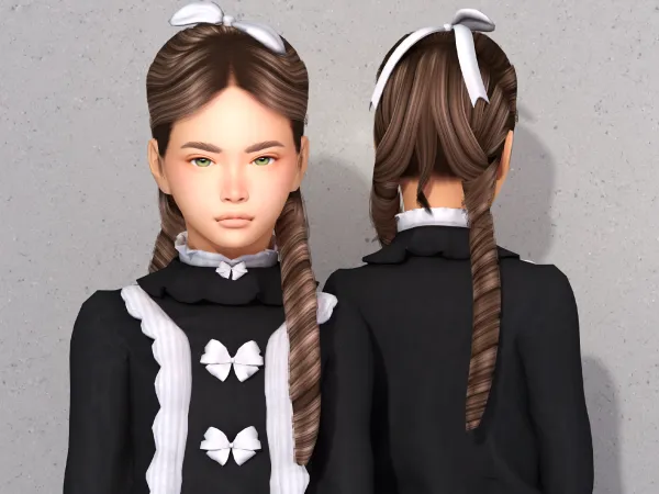 Alpha Christmas Past Hairstyle (Kids) - The Sims 4 Custom Content
