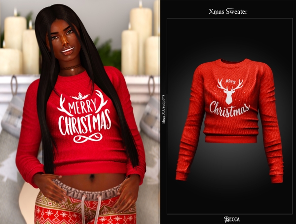 Alpha BeccaxCouquetts Xmas Sweater by beccaxcouquetts - The Sims 4 Custom Content