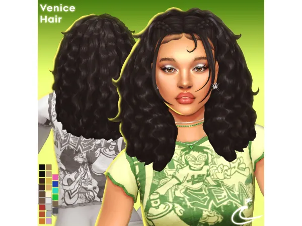 Maxis Match VENICE HAIR by IMVIKAI - The Sims 4 Custom Content