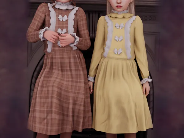 Alpha Christmas Past Victorian Dress (Kids) - The Sims 4 Custom Content