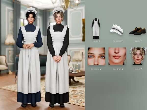 Alpha Christmas Past Victorian Maid - The Sims 4 Custom Content